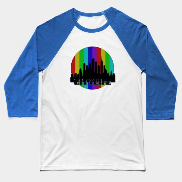 City life Baseball T-Shirt by Sinmara